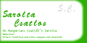 sarolta csatlos business card